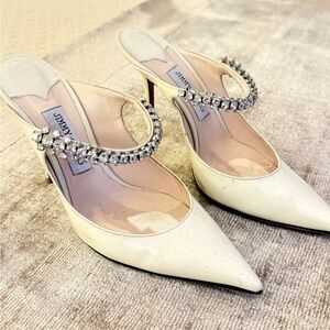 Jimmy Choo Ivory Crystal Strap Heels